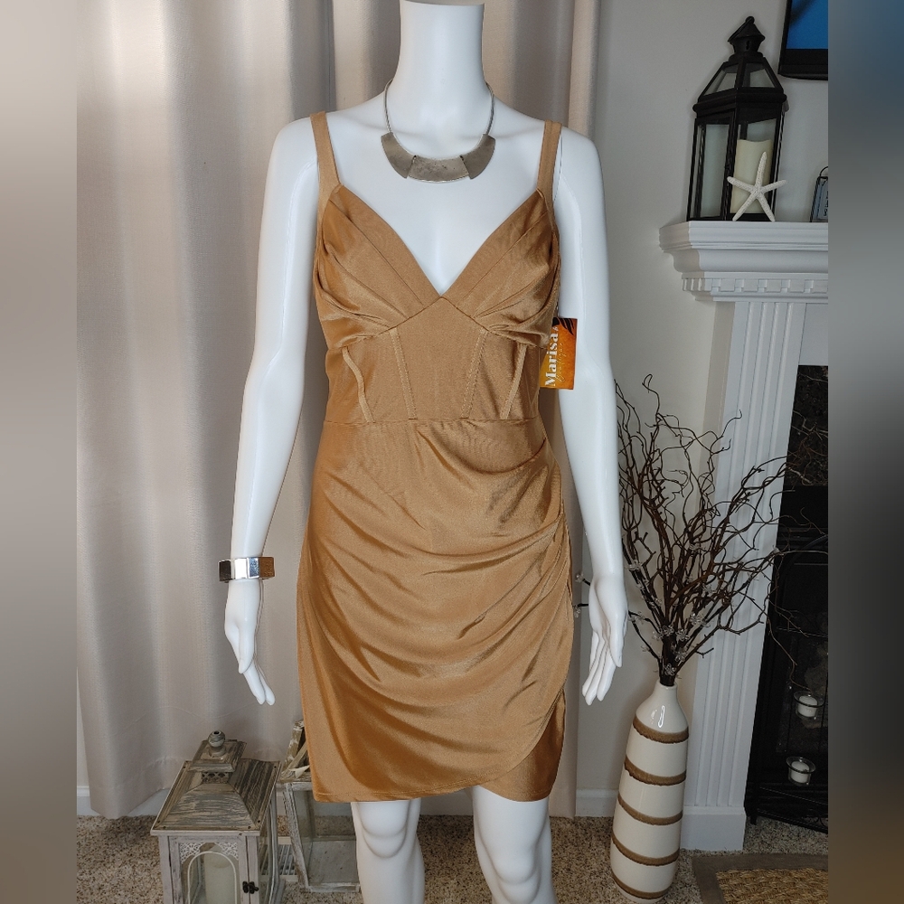 Blashe Corinne Corset Detail Dress, Tan L